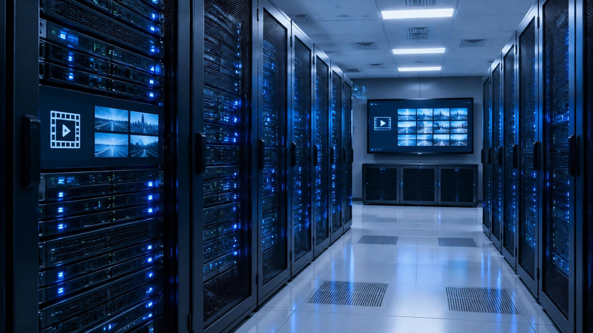 Server racks with network cables